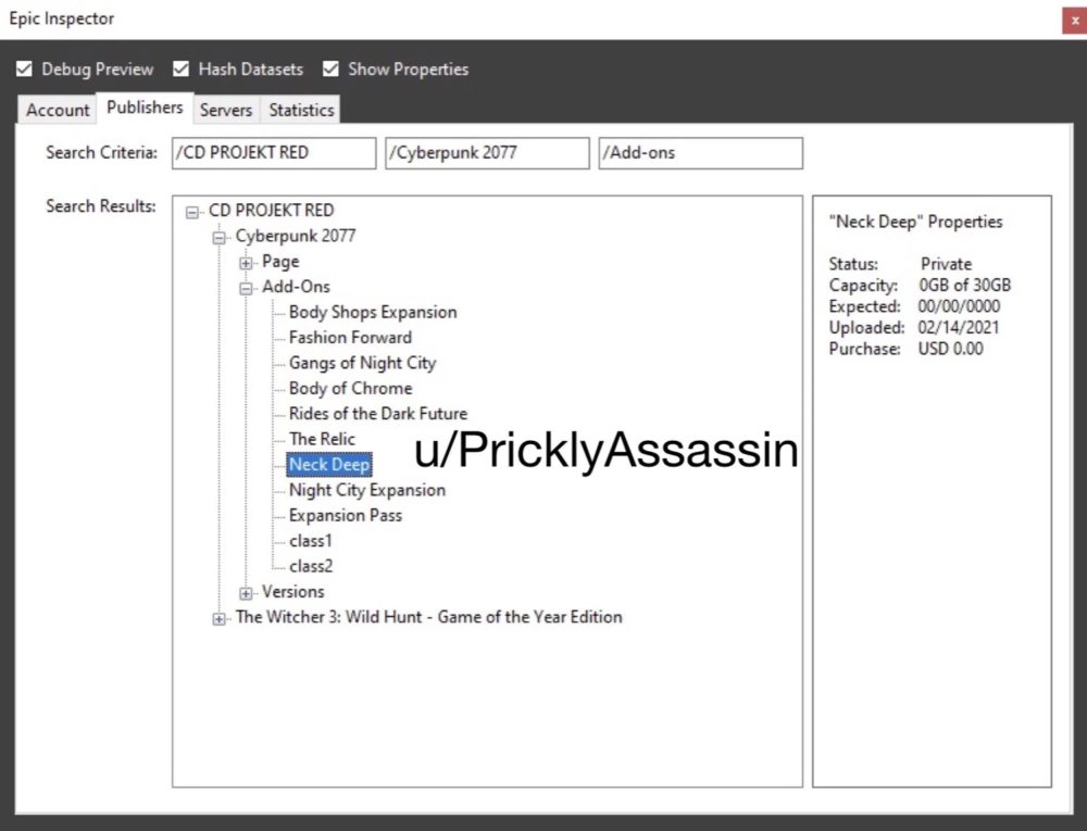 Cyberpunk 2077 Epic Inspector