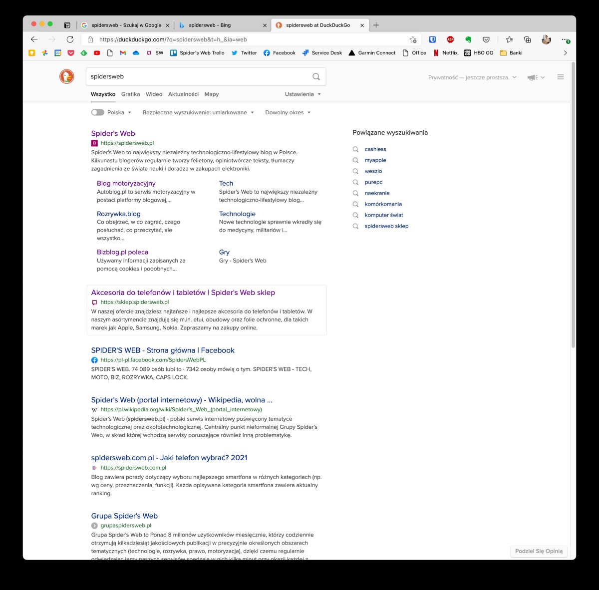 DuckDuckGo kontra Google - porównanie wyszukiwarek.