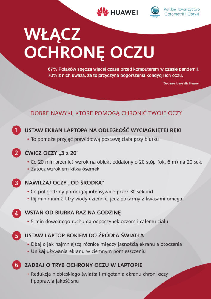 huawei matebook 16 d ekran ips ochrona oczu ulotka