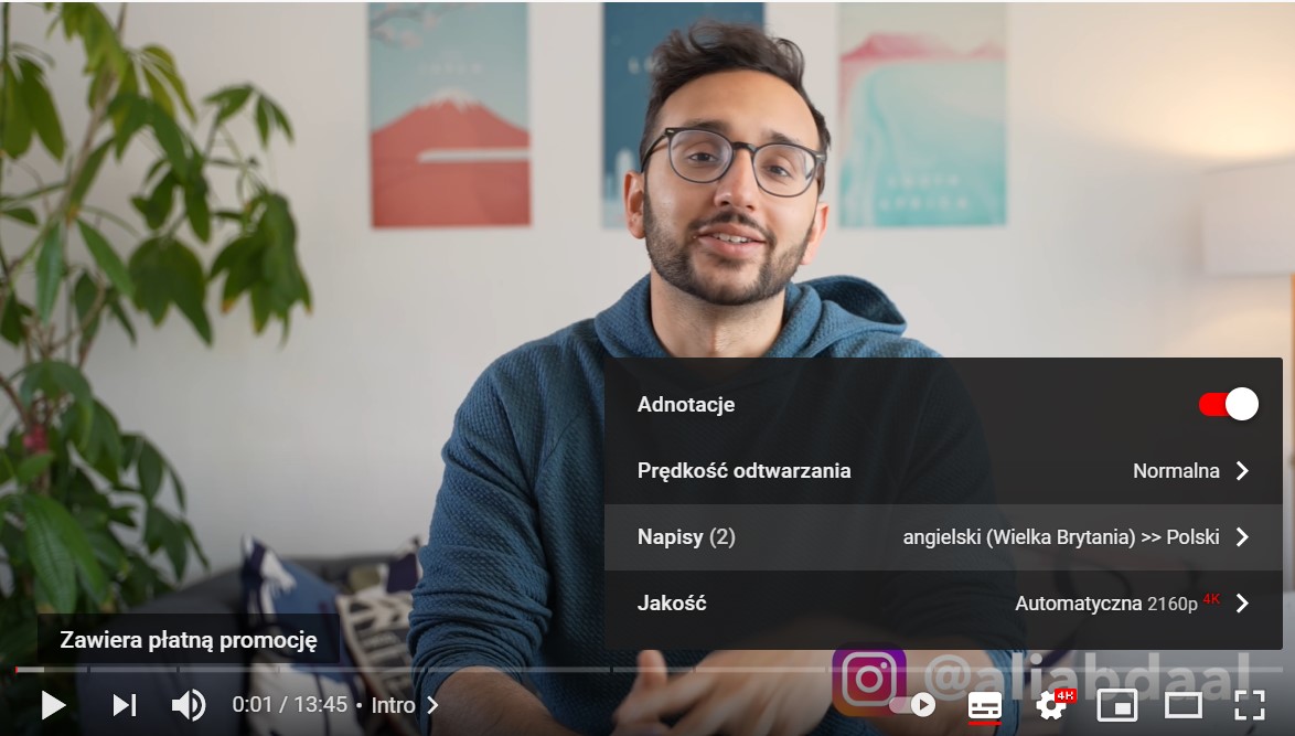 Nowa funkcja YouTube - automatyczny tłumacz. class="wp-image-1695501"