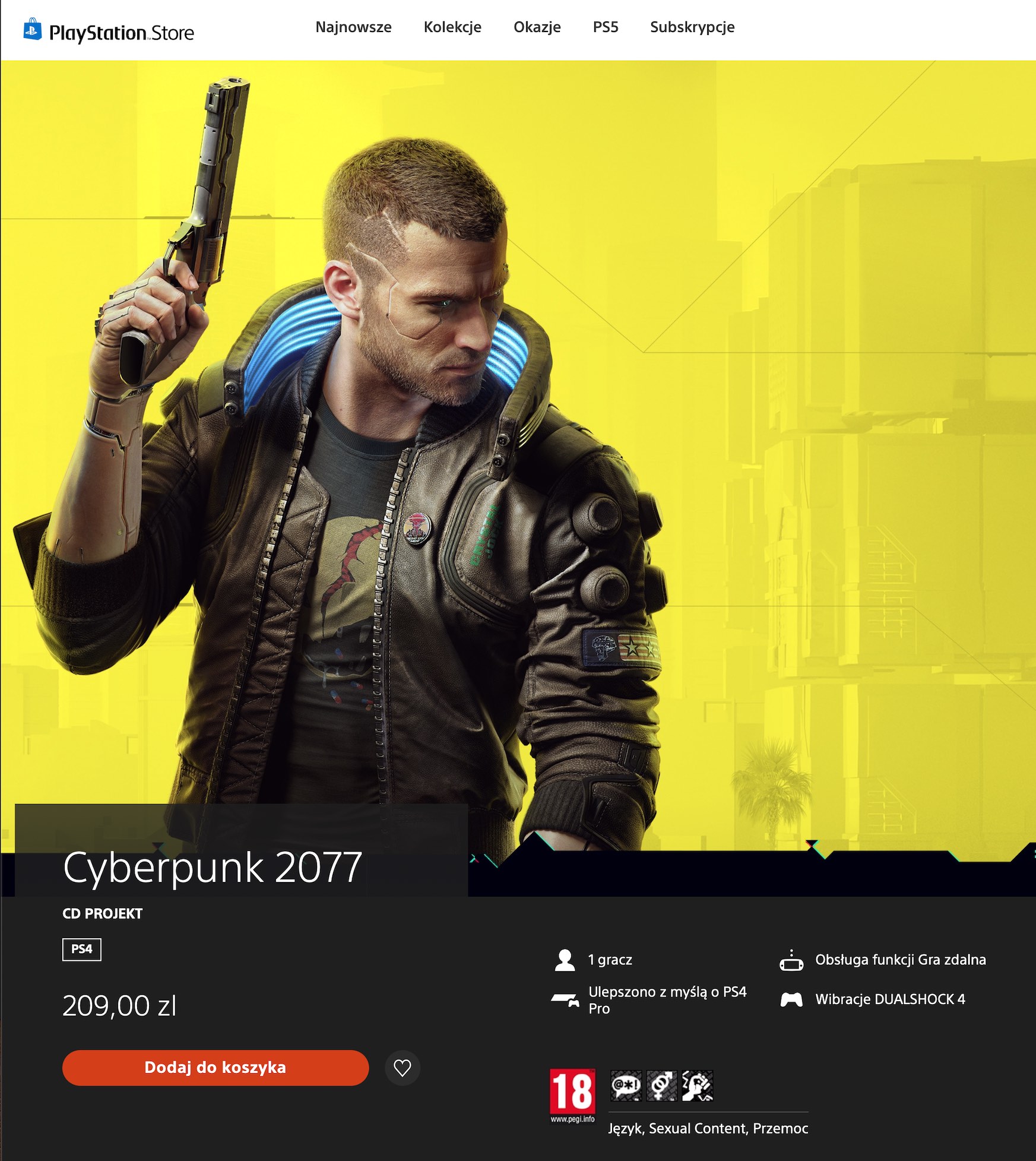 Cyberpunk 2077 wrócił do PS Store class="wp-image-1755675"