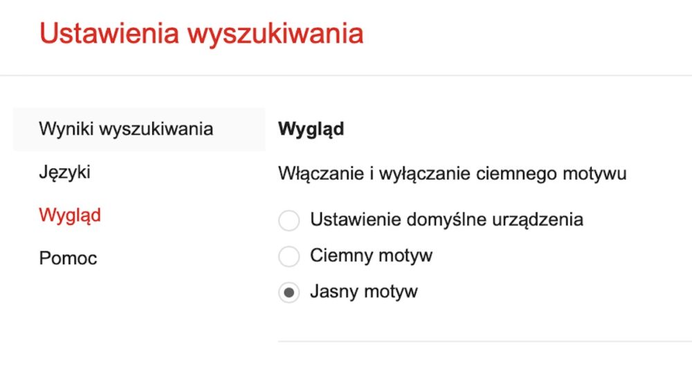 Google Dark Mode tryb ciemny class="wp-image-1853164"