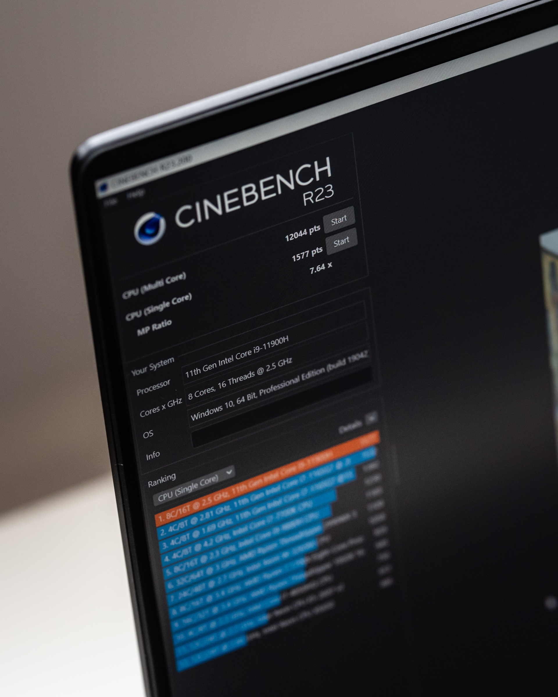 Asus ROG Zephyrus M16 - wyniki Cinebench R23 class="wp-image-1815649"