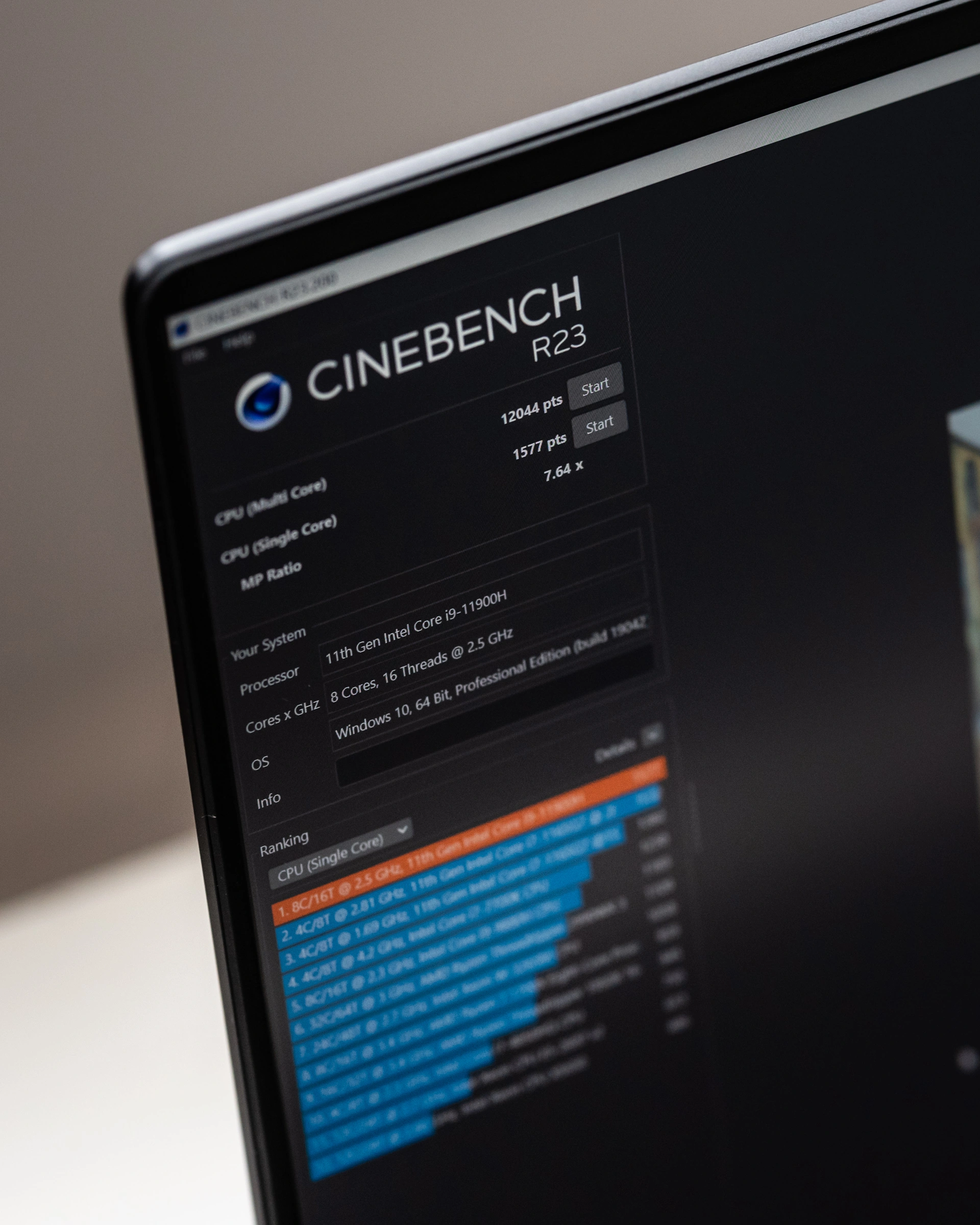 Asus ROG Zephyrus M16 - wyniki Cinebench R23 class="wp-image-1815649" 