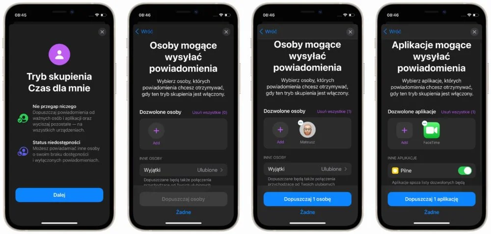 iOS 15 - Tryb skupienia