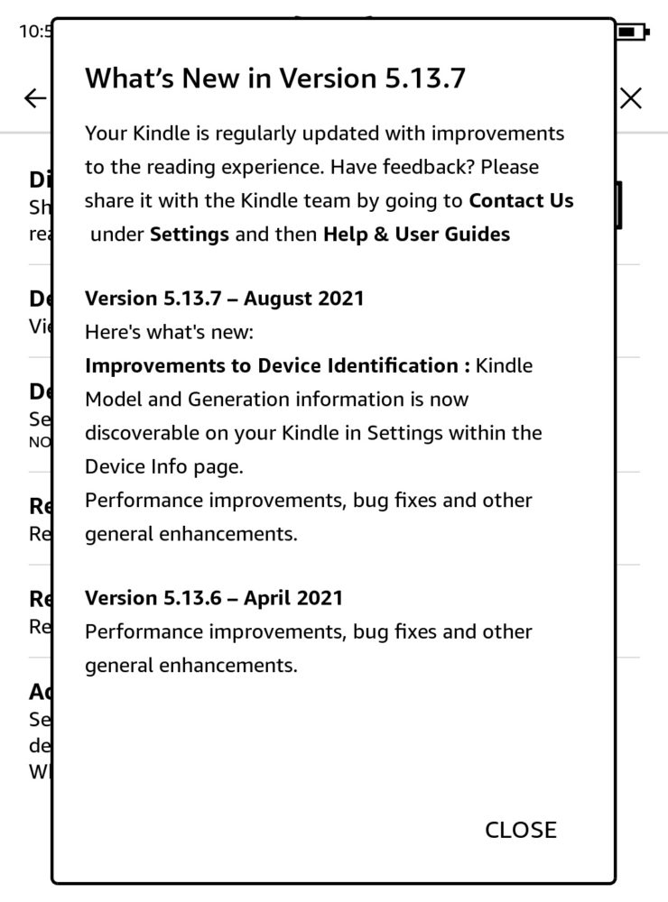 Kindle aktualizacja 5.13.7 1 changelog