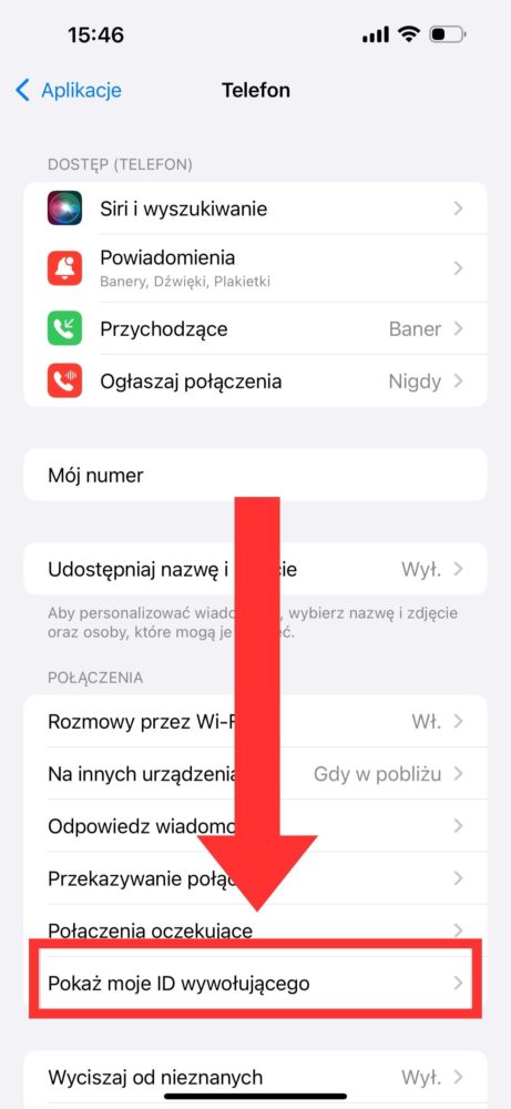 Ukrywanie numeru telefonu na iPhone