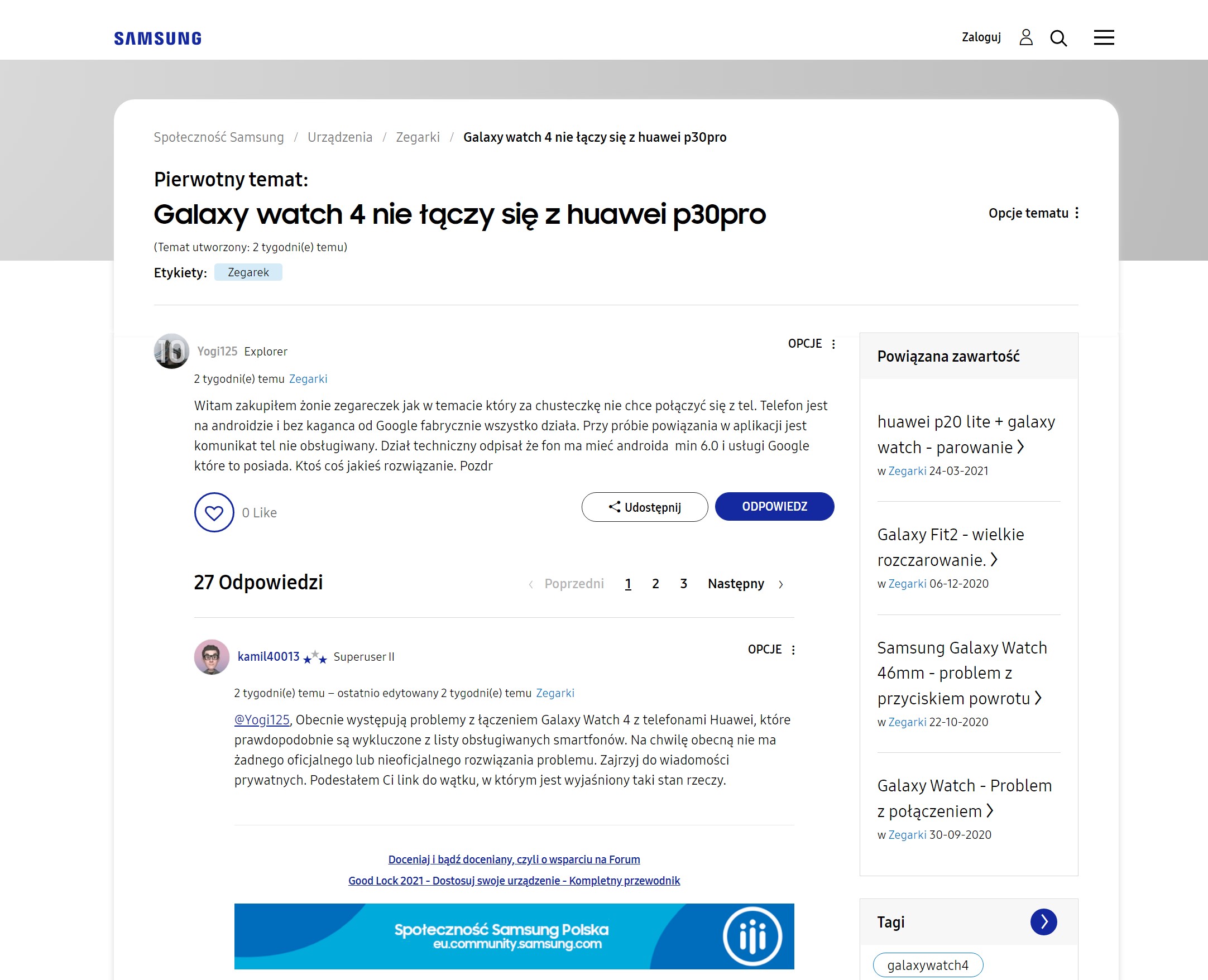 Galaxy Watch 4 nie działa z telefonem Huawei. class="wp-image-1843849"