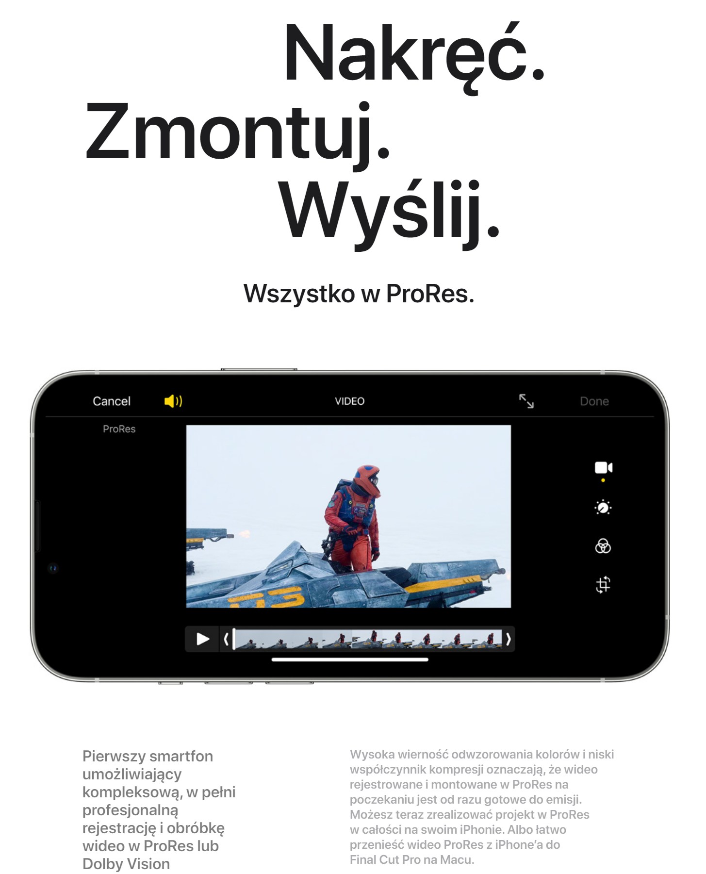 iPhone 13 Pro nagrywa wideo w formacie ProRes class="wp-image-1859863"