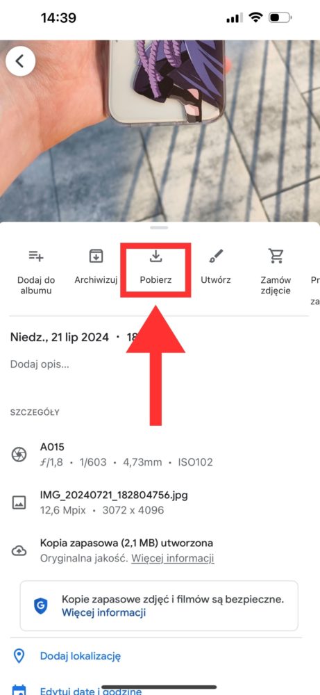 Jak przenieść zdjęcia z Androida na iPhone? Pobieranie kopii zapasowej
