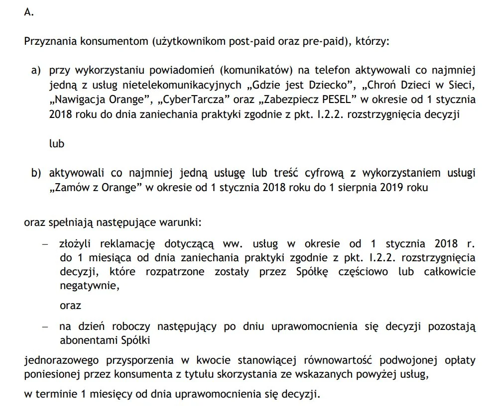 Kara dla Orange. Źródło: UOKiK 