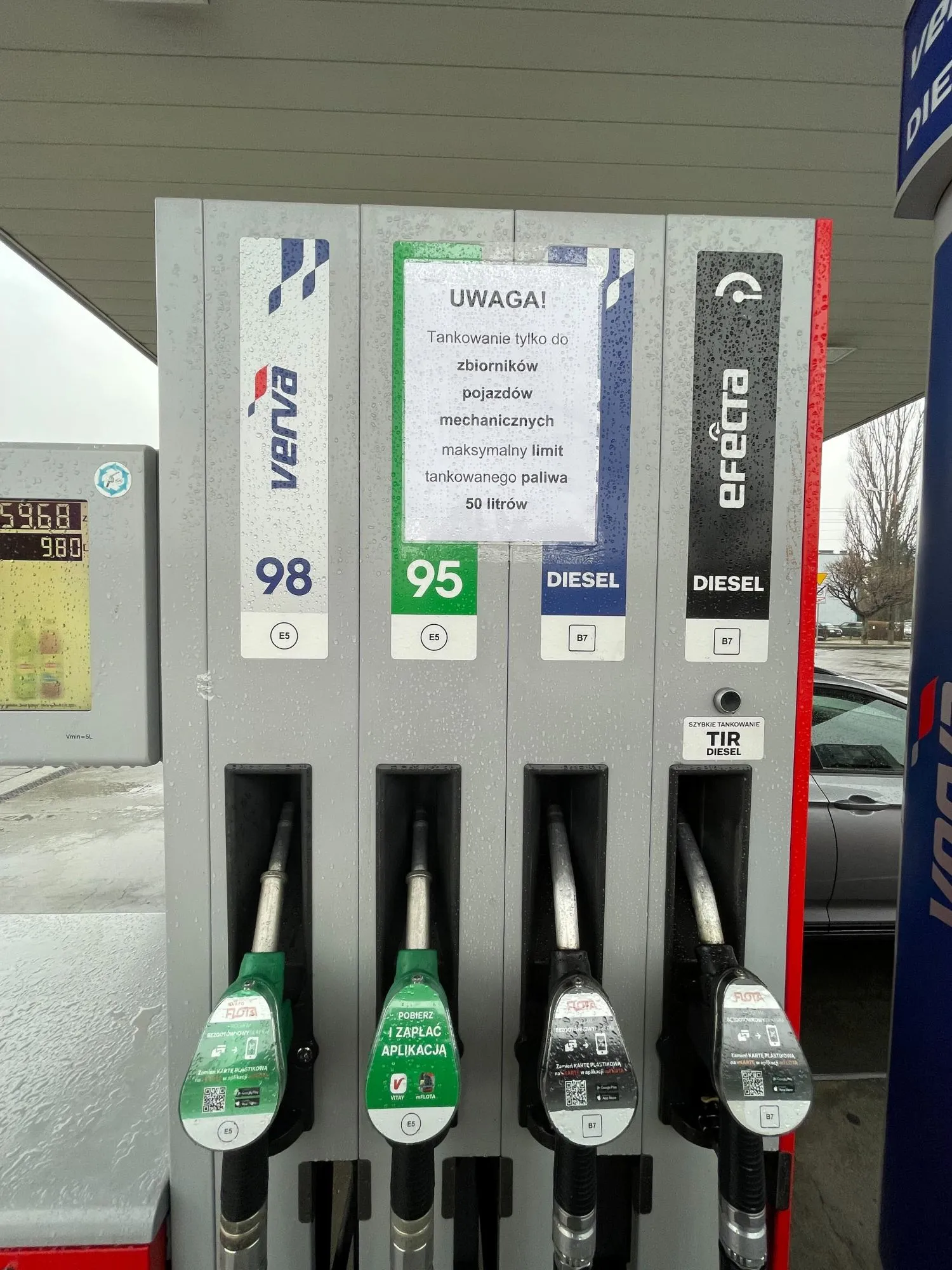 Limity tankowania na stacji paliw Orlen - źródło: własne 