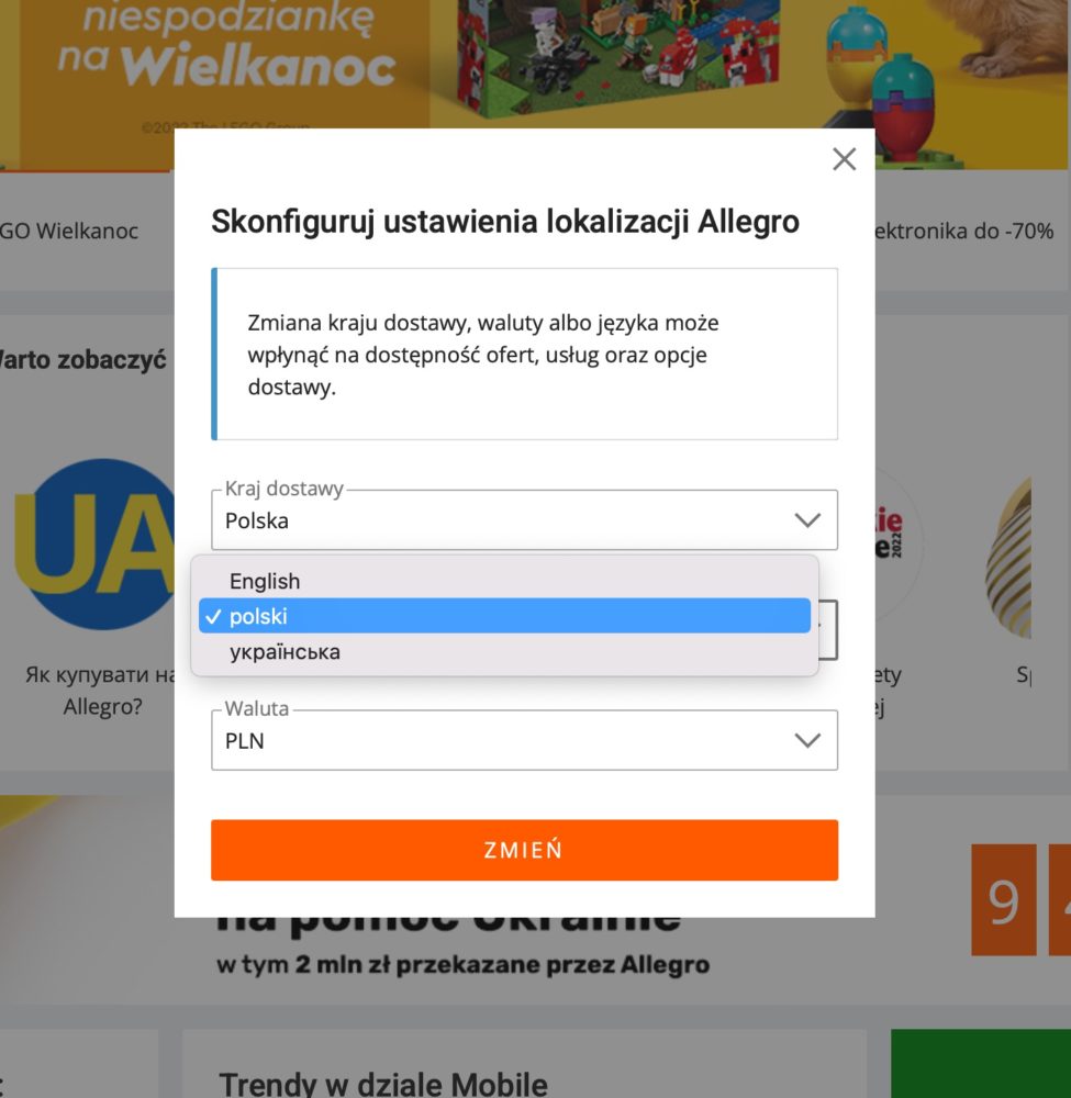 allegro ukraina jezyk