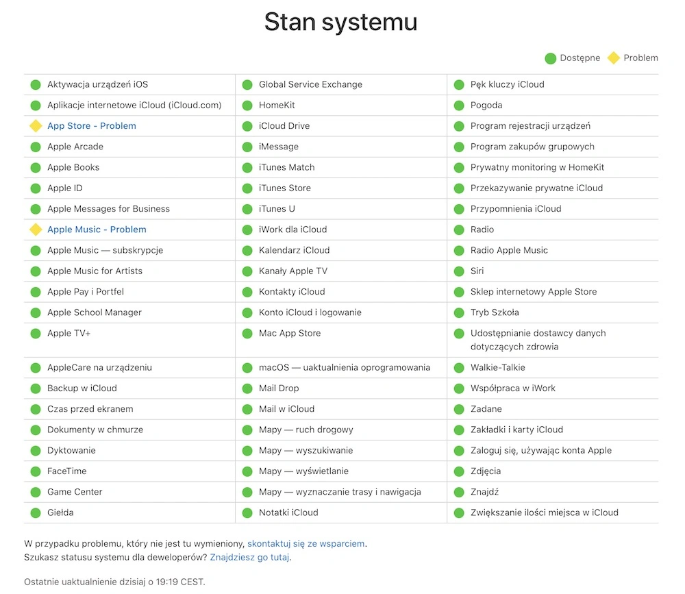 awaria app store apple music nie dziala problem