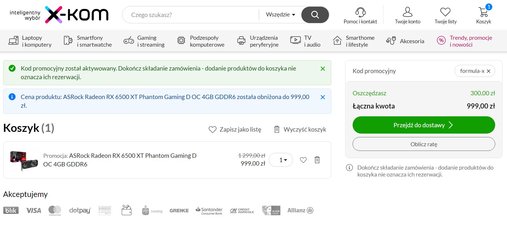 Karta graficzna do 1000 zł - Radeon RX 6500 XT dostępny w promocji