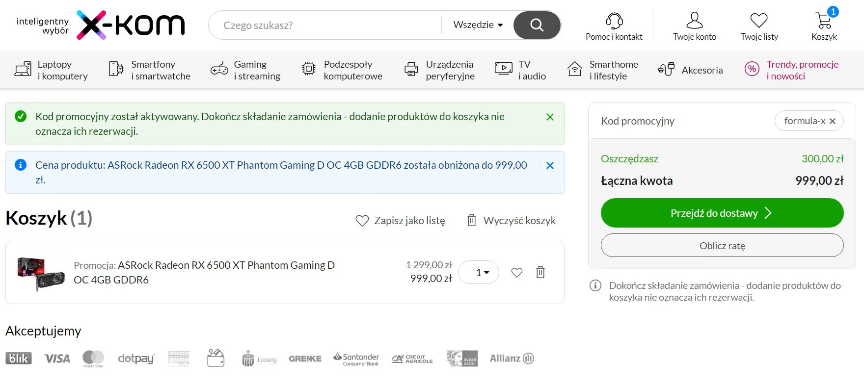 Karta graficzna do 1000 zł - Radeon RX 6500 XT dostępny w promocji 