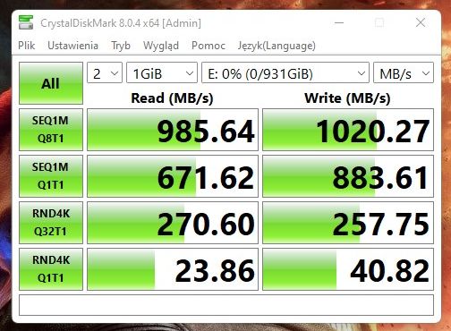Samsung T7 Shield - test wydajności