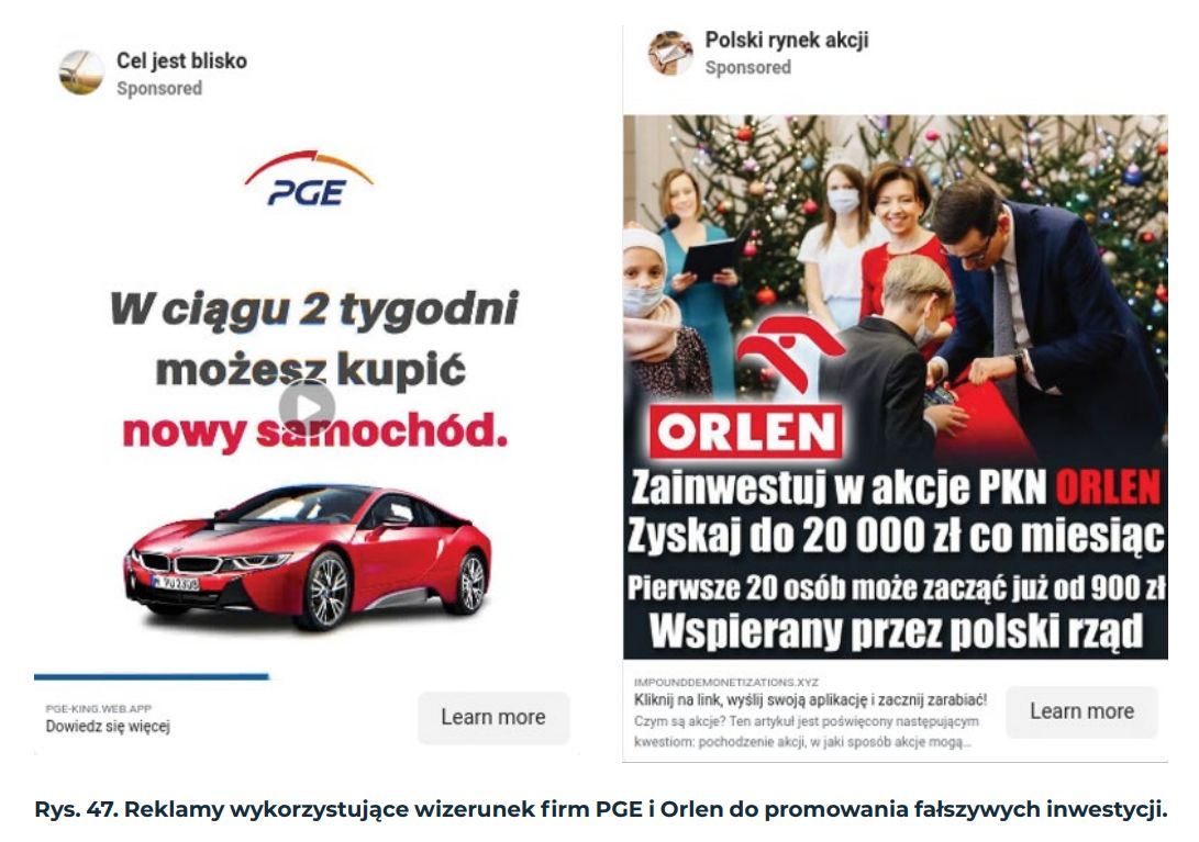 Tak wyglądają fałszywe reklamy. Źródło: CERT