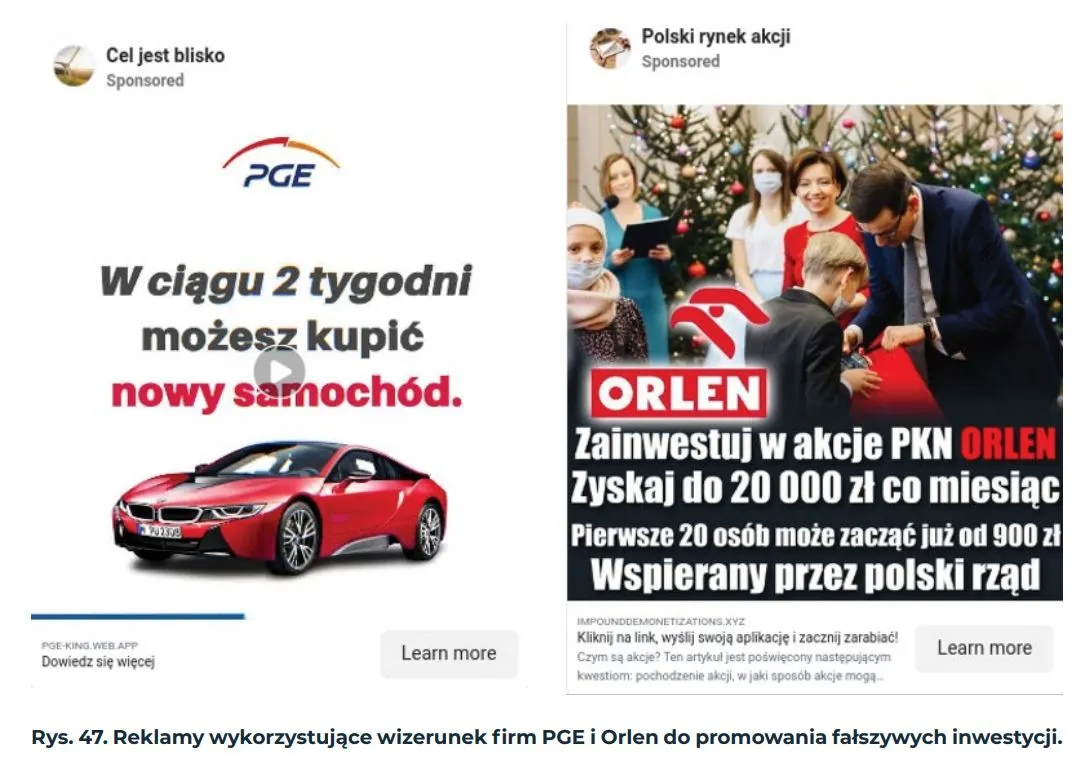 Tak wyglądają fałszywe reklamy. Źródło: CERT