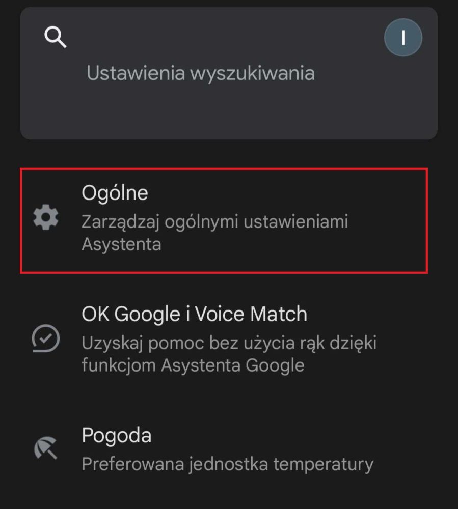 Znajdź w ustawieniach opcję "Ogólne"