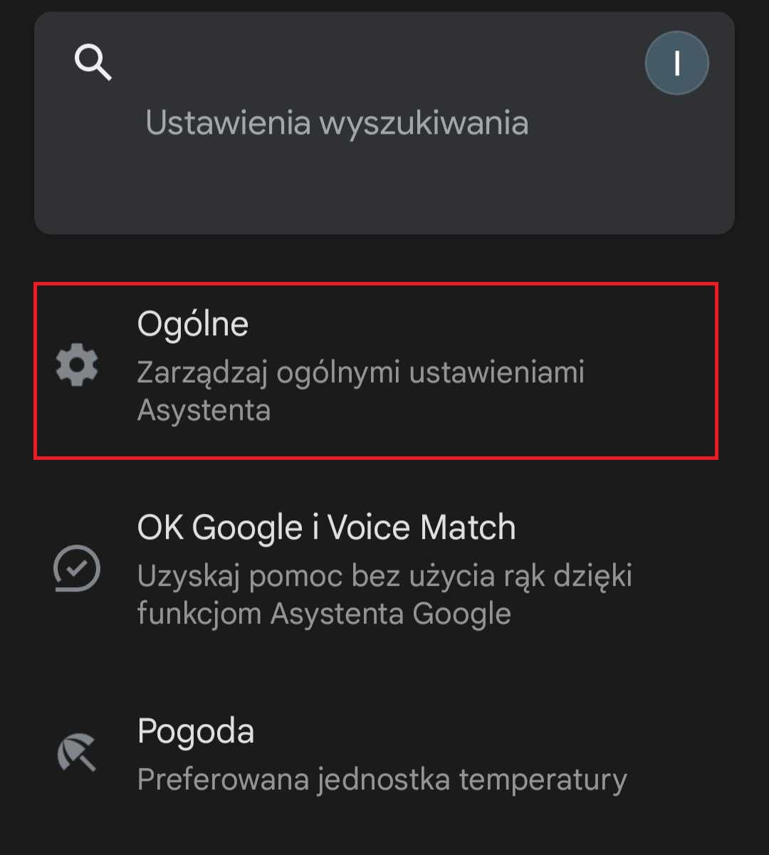 Znajdź w ustawieniach opcję "Ogólne"