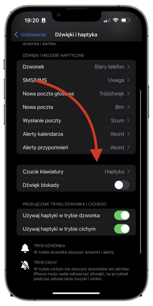 iphone iOS 16 klawiatura wibracje haptyka class="wp-image-2448006"
