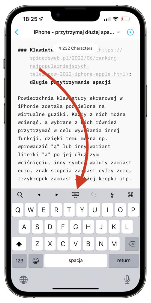 iA Writer i dodatkowe guziki nad klawiaturą class="wp-image-2257899"