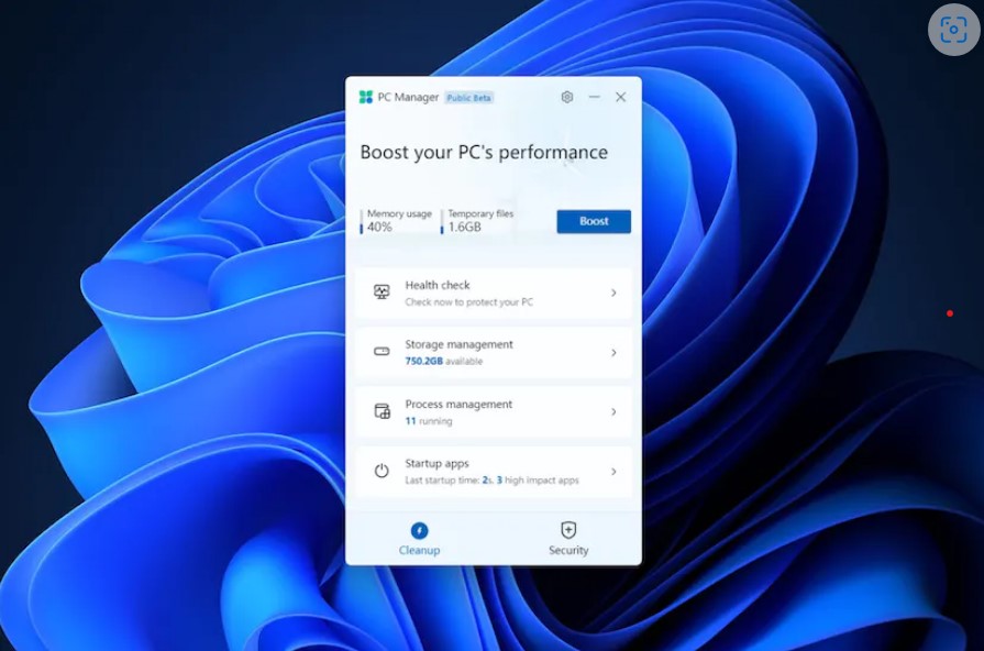 Tak wygląda nowy PC Manager. Źródło: The Verge