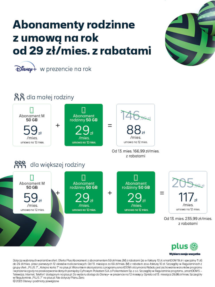 plus na abonament 2023 cennik 1 oferta rodzinna