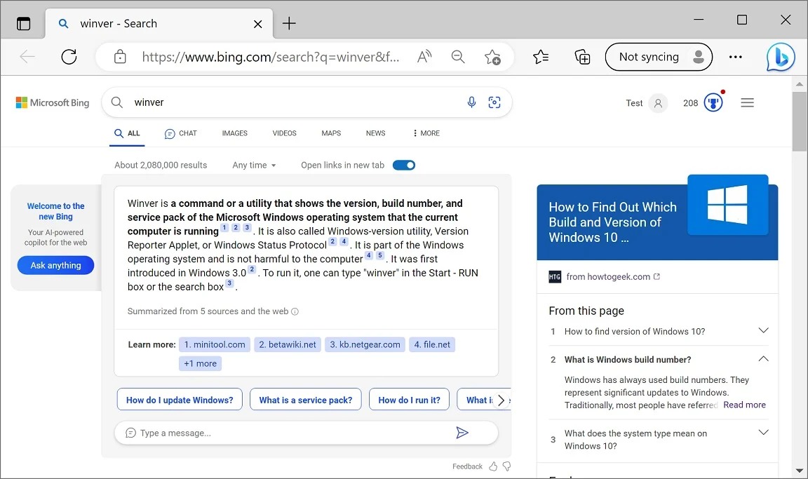 Bing Czat w wyszukiwarce Microsoft
