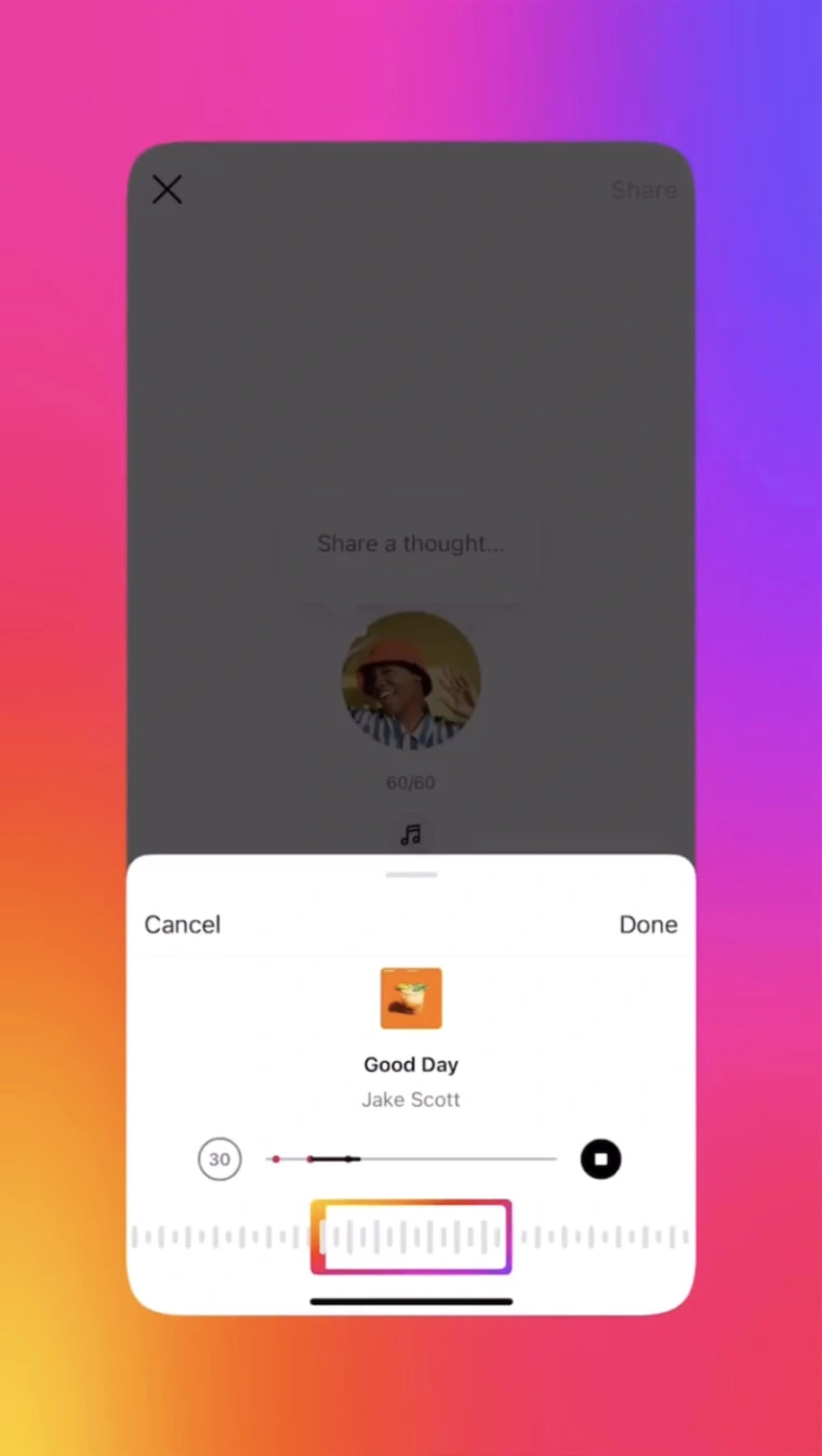 Instagram piosenki notatki galerie 