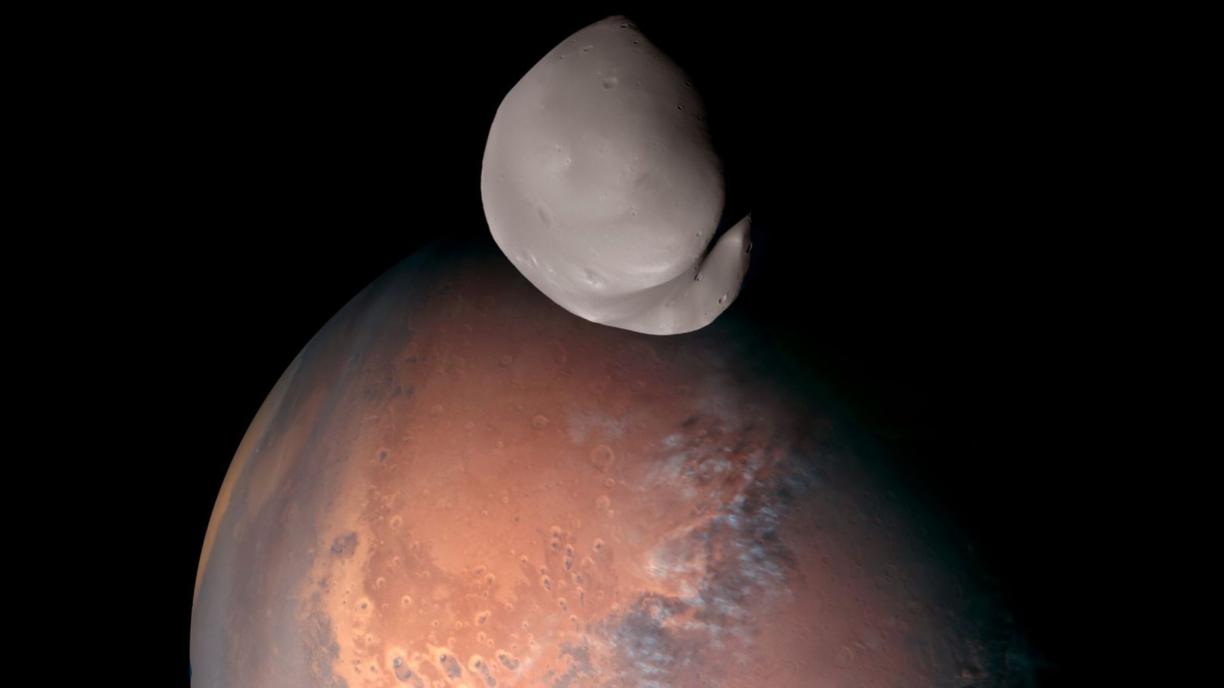 Oto Mars i jego księżyc Deimos. Zrobili najlepsze zdjęcie Czerwonej Planety w historii