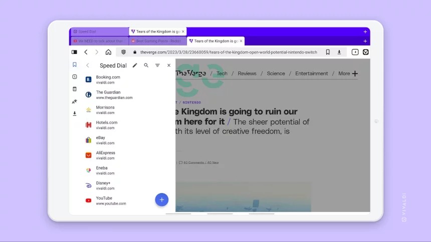 Vivaldi 6.0 na tablety Chromebooki