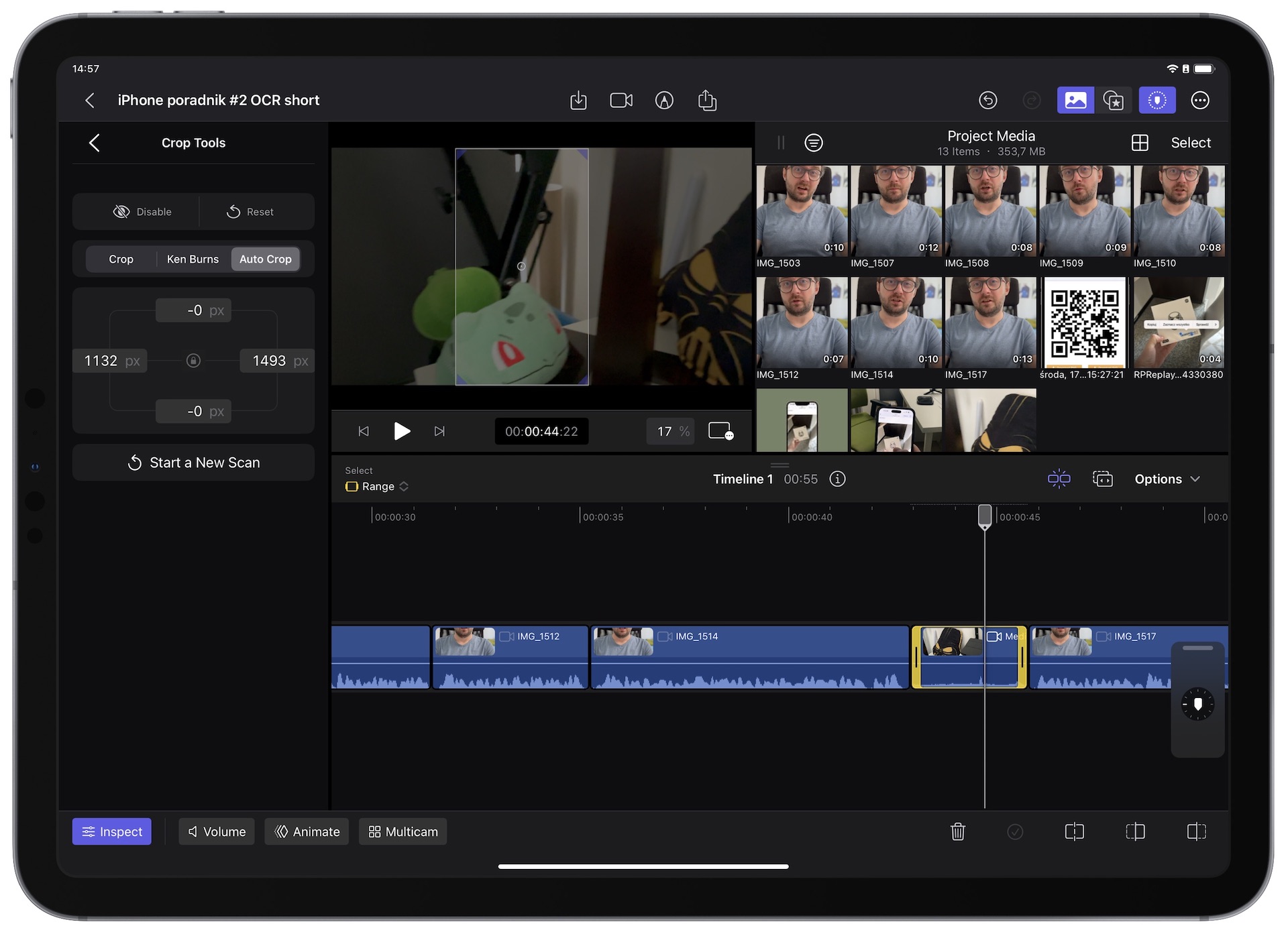 Final Cut Pro for iPad - kadrowanie auto crop