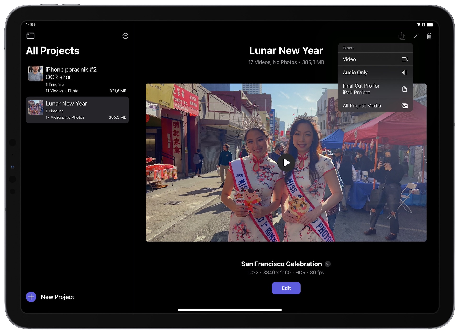 Final Cut Pro for iPad - eksport