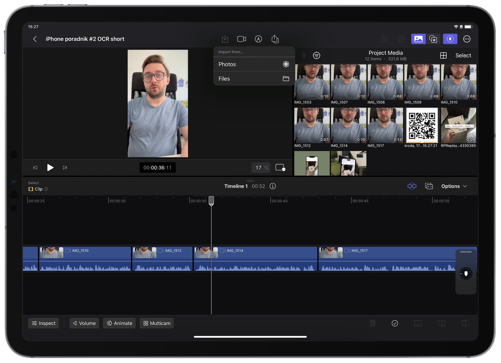 Final Cut Pro for iPad - import