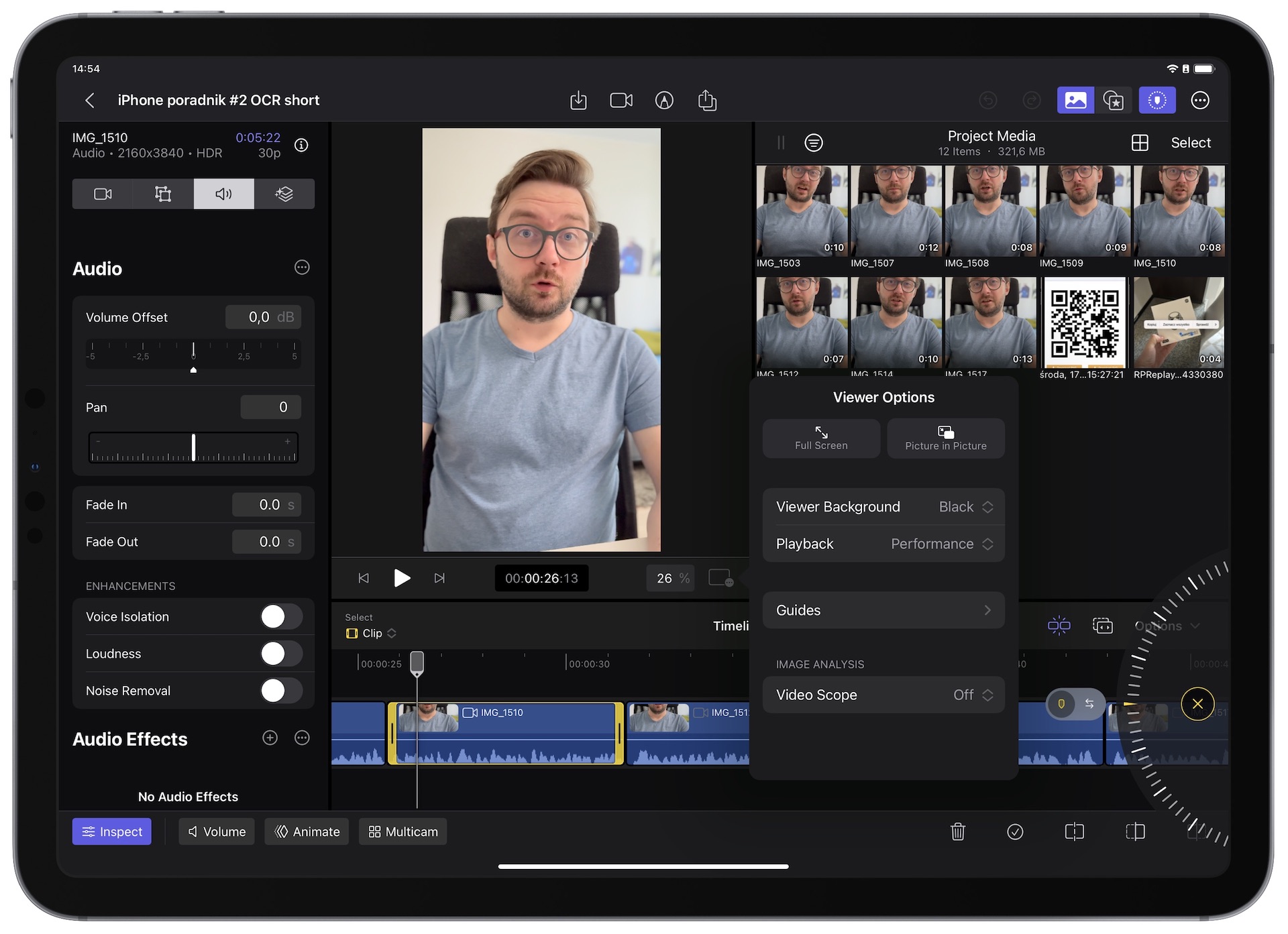 Final Cut Pro for iPad - interfejs