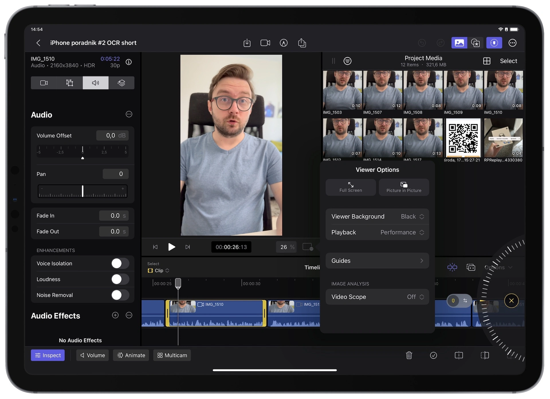 Final Cut Pro for iPad - interfejs 