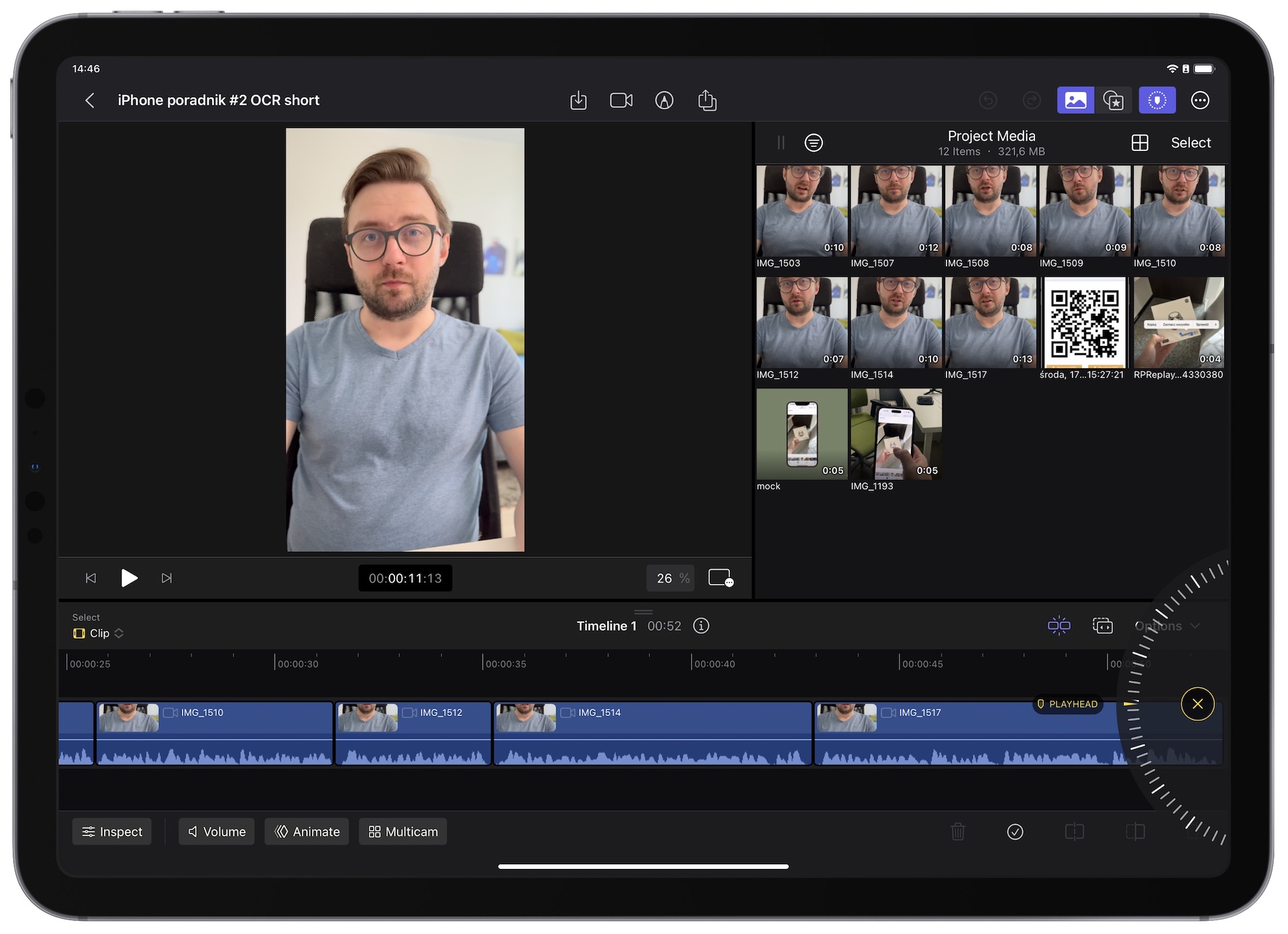 Final Cut Pro for iPad - wirtualne pokrętło Jog Wheel