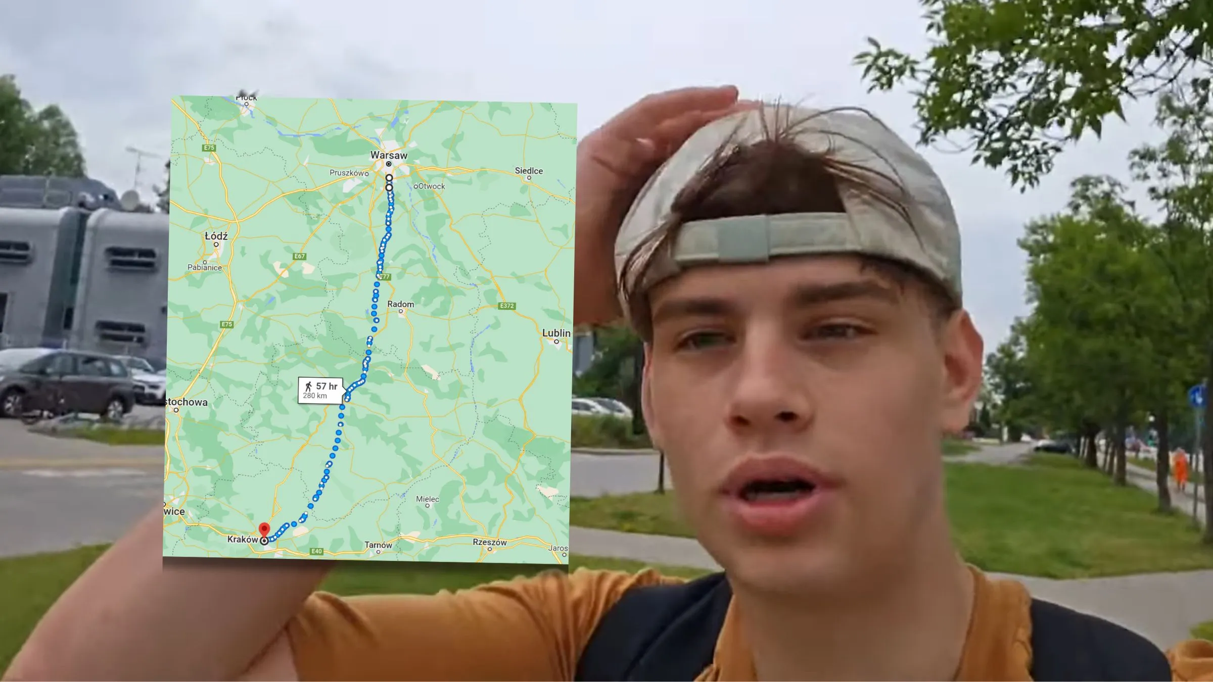 łatwogang na wyprawie z Warszawy do Krakowa. Pieszo