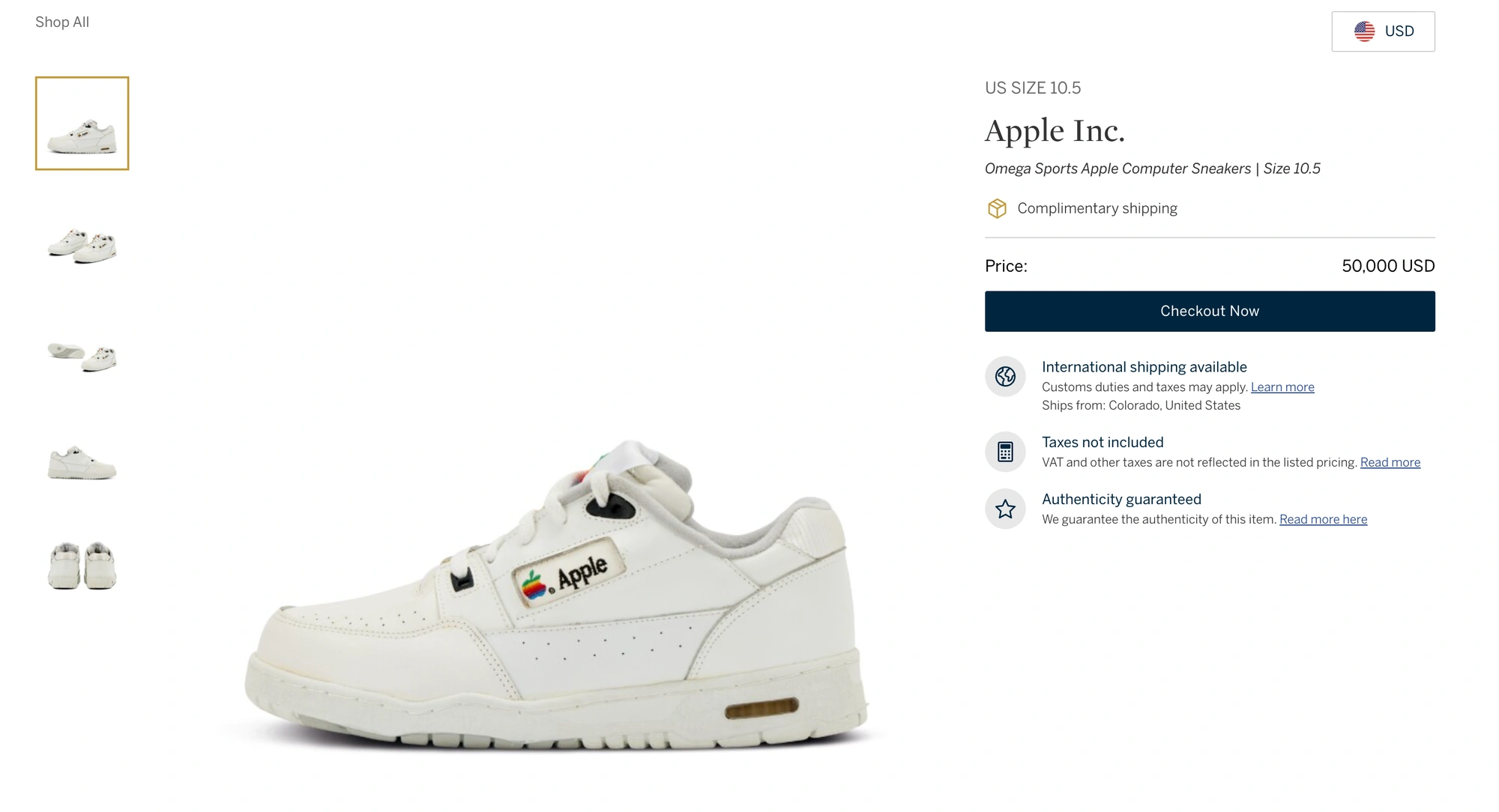 Buty Apple na aukcji