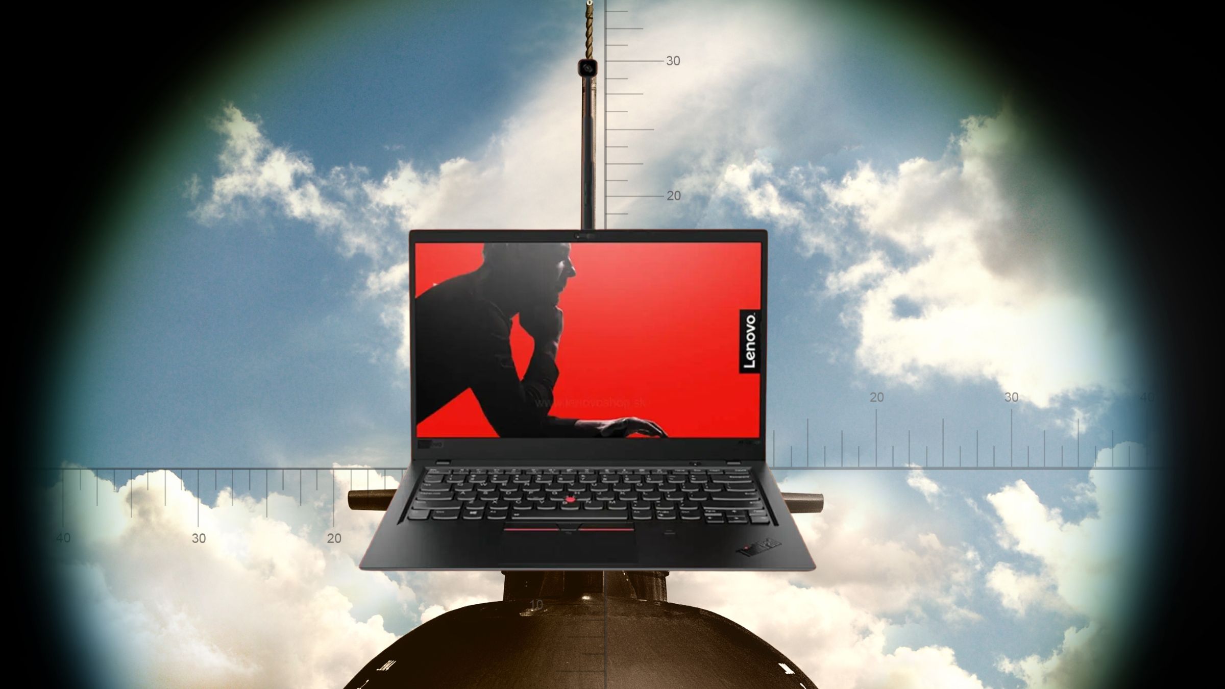 Laptop z kamerą na patyku. Wygląda komicznie, ale w sumie ma sens