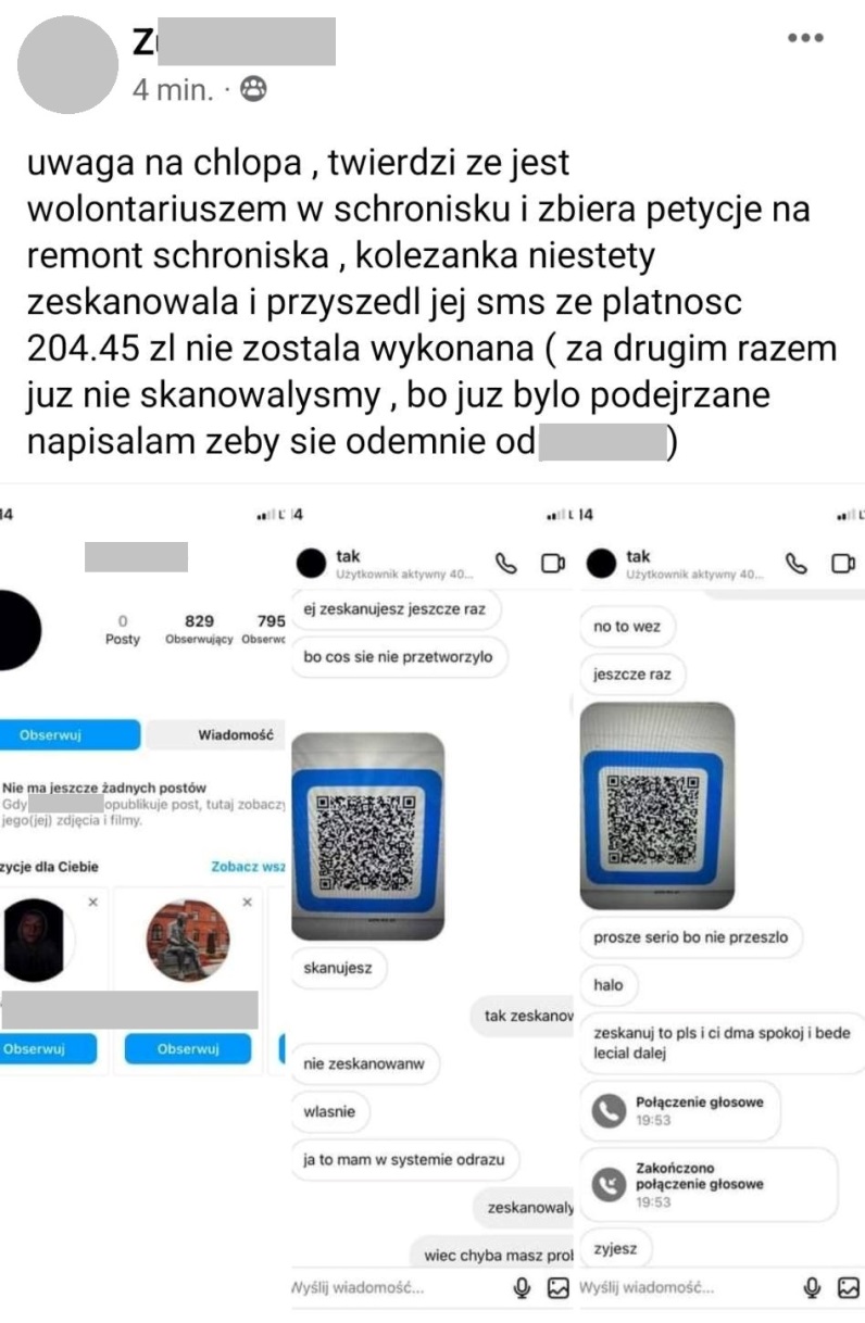 oszustwo kod qr