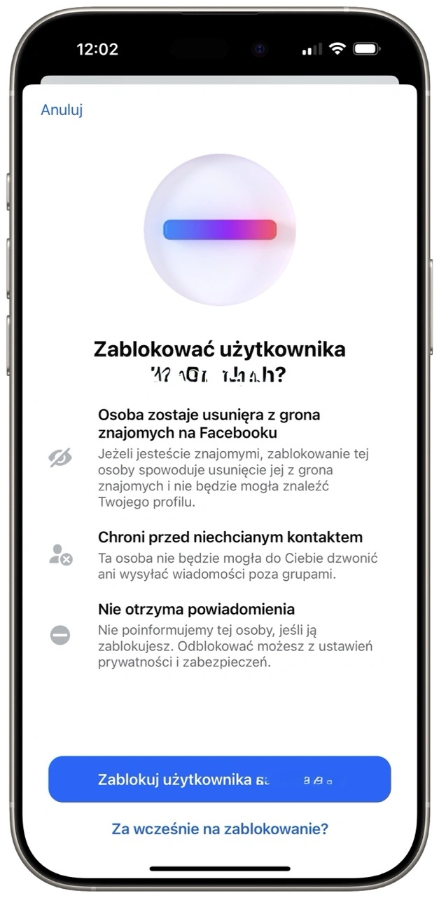 Blokada wiąże się z usunięciem ze znajomych na Facebooku