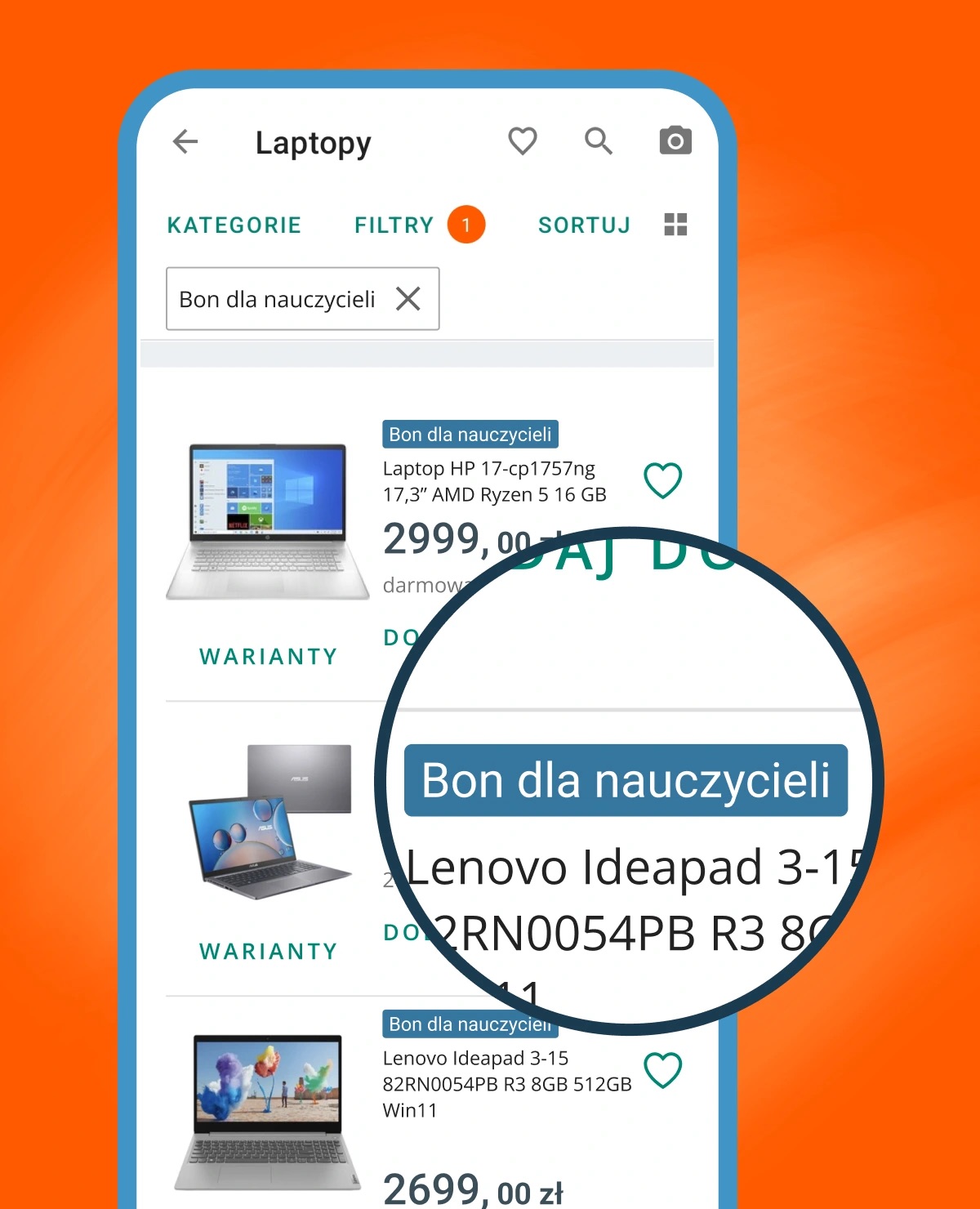 bon dla nauczycieli na zakup laptopa allegro