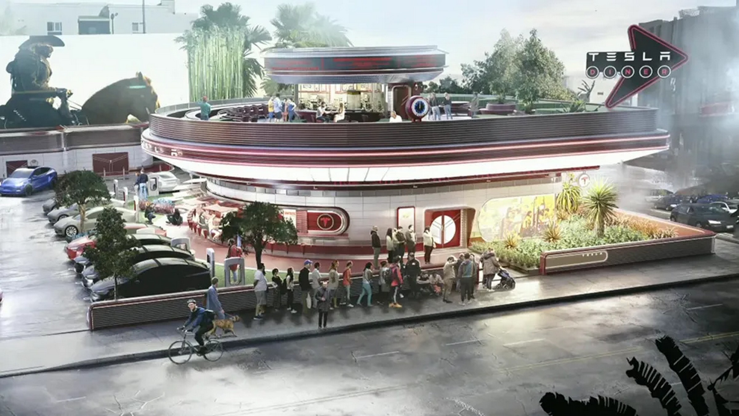 Elon Musk zaprasza na hamburgera. Tesla otwiera restauracje i kina