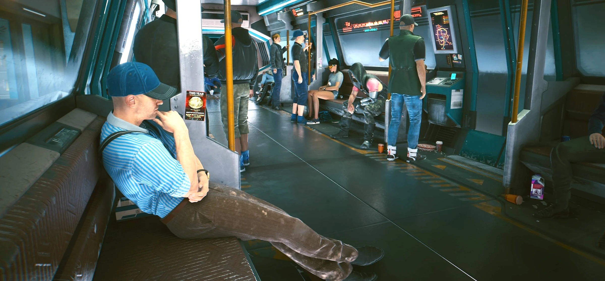 Jadę metrem w Cyberpunk 2077. To symboliczna klamra