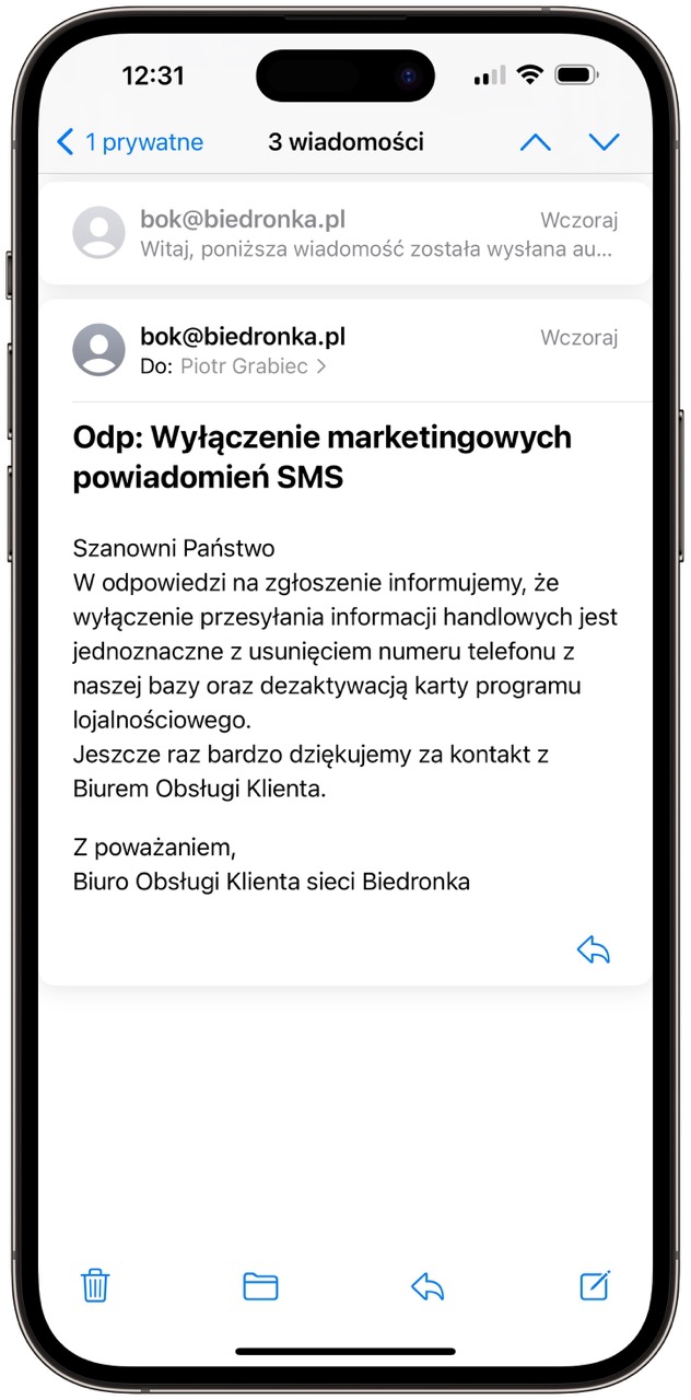 Jak wyłączyć SMS od Biedronki? BOK podaje, że trzeba usunąć konto