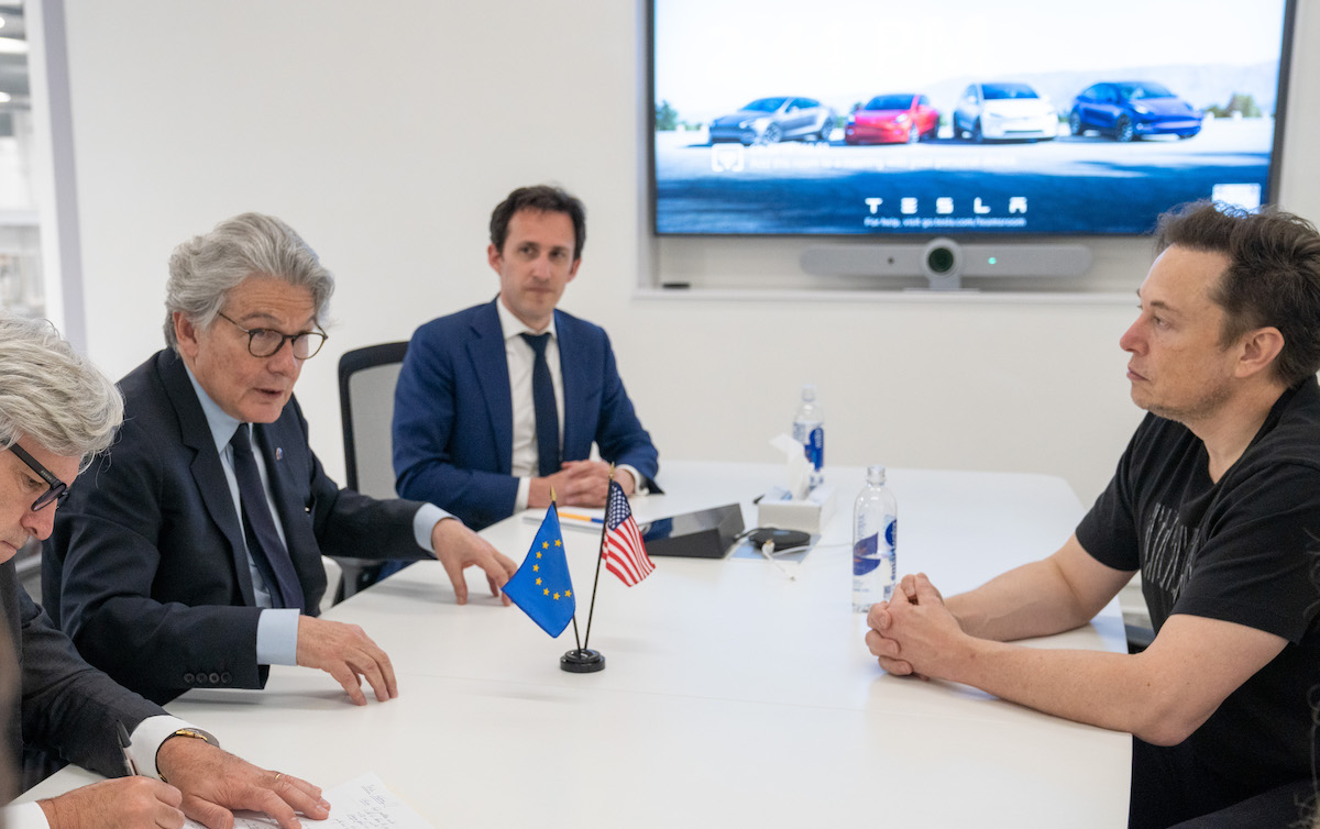 Thierry Breton podczas spotkania z Elonem Tuskiem 