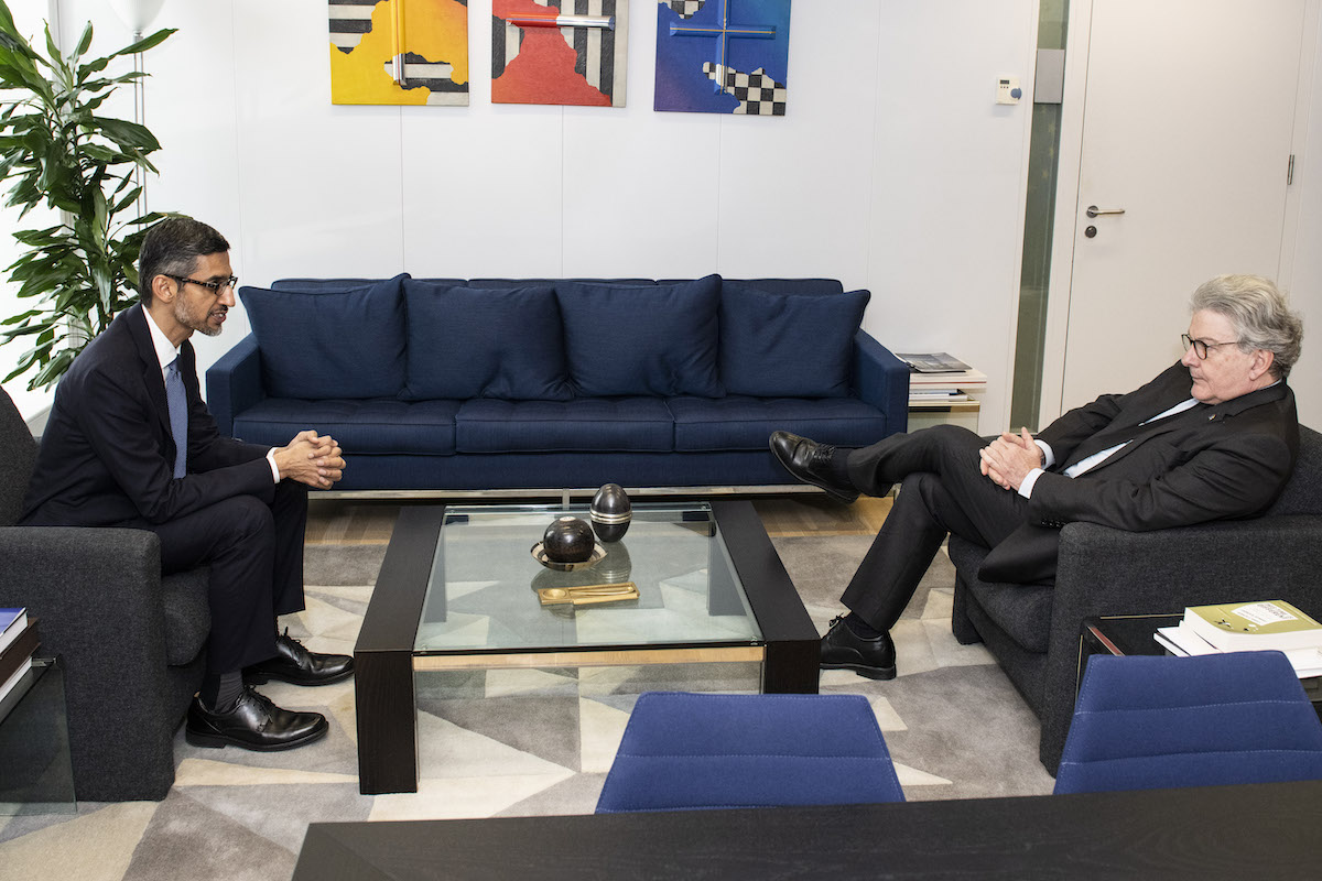 Sundar Pichai i Thierry Breton 